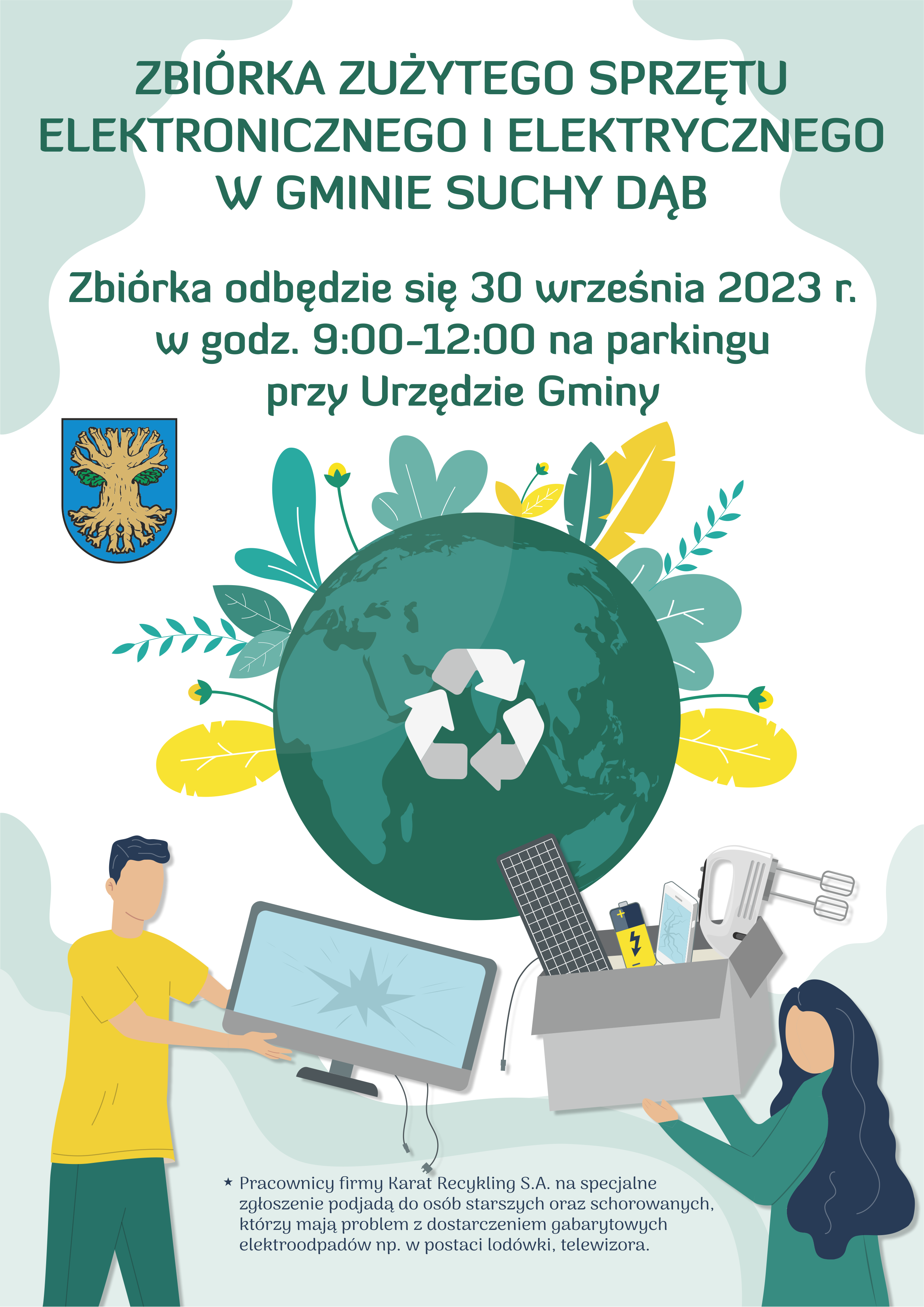 Zbiórka zużytego sprzętu elektronicznego i elektrycznego w gminie Suchy Dąb