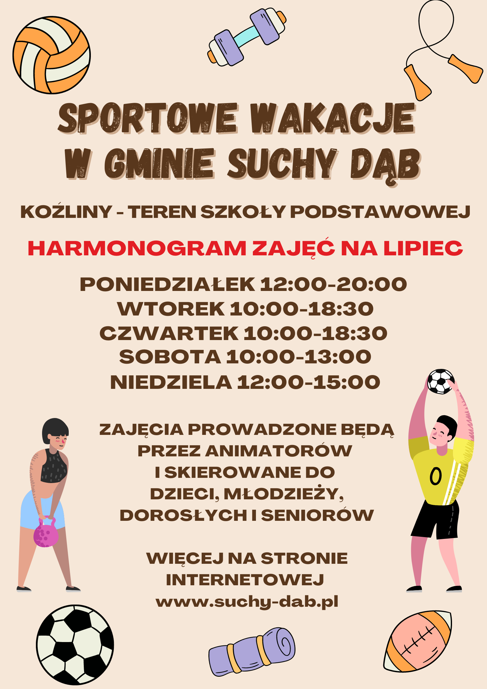 Sportowe wakacje w Gminie Suchy Dąb