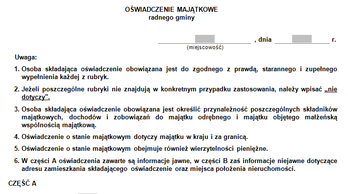 oswiadczenie majatkowe
